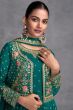 Green Georgette Sharara Suit in Jacket Style