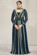 Navy Blue Sequins Embroidered Georgette Anarkali Suit