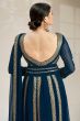 Navy Blue Sequins Embroidered Georgette Anarkali Suit