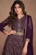 Dark Purple Georgette Embroidered Anarkali Suit
