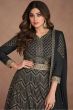 Black Georgette Embroidered Anarkali Suit