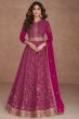 Ruby Pink Georgette Embroidered Anarkali Suit