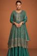 Teal Green Chinnon Sharara Suit