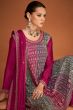 Multicolor Chinnon Sharara Suit With Burgundy Dupatta