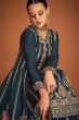 Blue Chinnon Sharara Suit 
