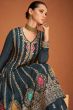 Blue Chinnon Sharara Suit 