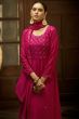 Ruby Pink Embroidered Georgette Anarkali Suit