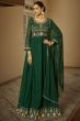 Dark Green Embroidered Georgette Anarkali Suit