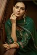 Dark Green Embroidered Georgette Anarkali Suit