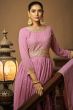 Pink Embroidered Georgette Anarkali Suit