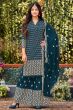 Blue Zari Embroidered Georgette Palazzo Suit