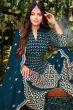 Blue Zari Embroidered Georgette Palazzo Suit
