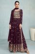 Wine Maroon Georgette Palazzo Suit