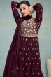 Wine Maroon Georgette Palazzo Suit