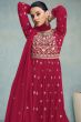 Ruby Pink Georgette Palazzo Suit