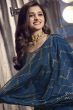 Blue Embroidered Full Sleeve Georgette Silk Anarkali Suit 