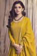Yellow Embroidered Full Sleeve Georgette Silk Anarkali Suit 