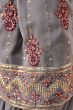Grey Sharara Style Georgette Salwar Suit