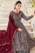Grey Sharara Style Georgette Salwar Suit