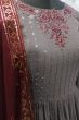 Grey Sharara Style Georgette Salwar Suit