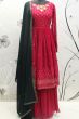 Rani Pink Sharara Style Georgette Salwar Suit