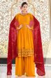Mustard Yellow Sharara Style Georgette Salwar Suit