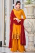 Mustard Yellow Sharara Style Georgette Salwar Suit