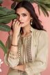 Beige Silk Party Wear Salwar Kameez