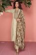 Beige Silk Party Wear Salwar Kameez