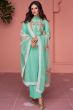 Pastel Green Silk Party Wear Salwar Kameez