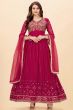 Dark Pink Georgette Sequins Embroidered Anarkali Suit