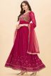 Dark Pink Georgette Sequins Embroidered Anarkali Suit