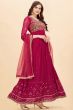 Dark Pink Georgette Sequins Embroidered Anarkali Suit