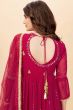 Dark Pink Georgette Sequins Embroidered Anarkali Suit