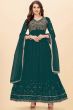 Peacock Green Georgette Sequins Embroidered Anarkali Suit