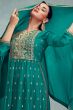 Sea Green Georgette Long Palazzo Suit