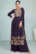 Prussian Blue Georgette Long Palazzo Suit