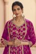 Pink Jacquard Anarkali Suit