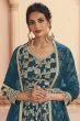 Sky Blue Jacquard Anarkali Suit