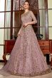 Light Purple Embroidered Long Net Anarkali Gown