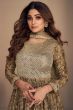 Light Brown Chinnon Silk Sharara Suit