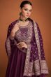 Maroon Silk Embroidered Anarkali Suit
