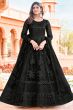 Black Embroidered Net Anarkali Suit