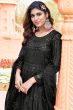 Black Embroidered Net Anarkali Suit