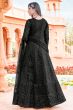 Black Embroidered Net Anarkali Suit