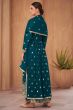 Rama Blue Georgette Embroidered Palazzo Suit