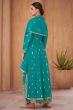 Sky Blue Georgette Embroidered Palazzo Suit