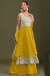 Yellow Georgette Palazzo Suit