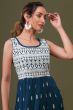 Blue Georgette Palazzo Suit