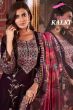 Wine Color Embroidered Velvet Suit Set